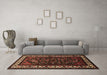 Machine Washable Oriental Brown Industrial Rug in a Living Room,, wshurb3198brn