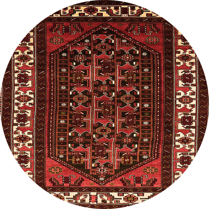 Round Oriental Orange Industrial Rug, urb3198org