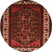 Round Oriental Orange Industrial Rug, urb3198org