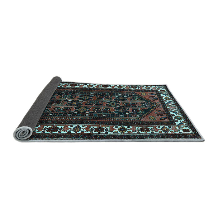 Sideview of Oriental Light Blue Industrial Rug, urb3198lblu
