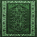 Square Oriental Emerald Green Industrial Rug, urb3198emgrn