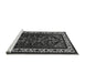 Sideview of Machine Washable Oriental Gray Industrial Rug, wshurb3198gry