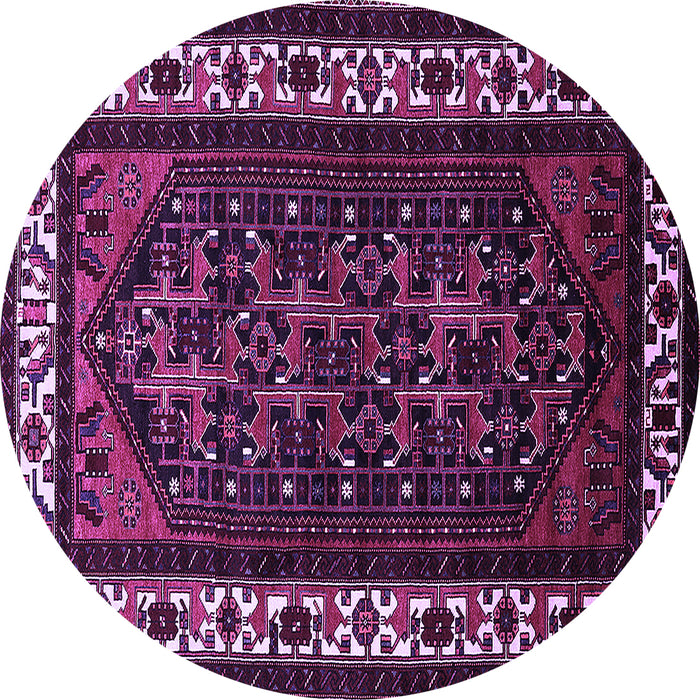 Round Oriental Purple Industrial Rug, urb3198pur
