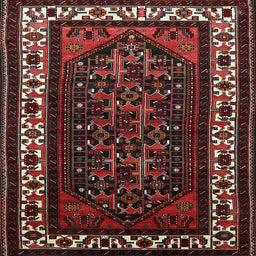 Square Mid-Century Modern Puce Purple Oriental Rug, urb3198