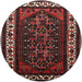 Round Mid-Century Modern Puce Purple Oriental Rug, urb3198