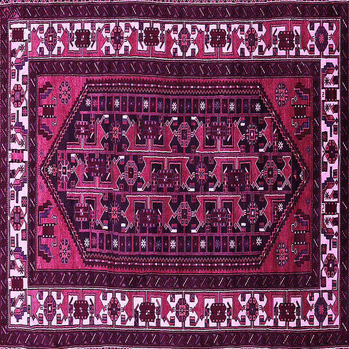 Square Machine Washable Oriental Pink Industrial Rug, wshurb3198pnk