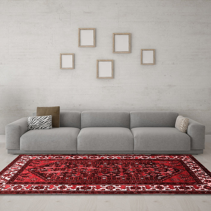 Industrial Red Washable Rugs