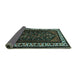 Sideview of Oriental Turquoise Industrial Rug, urb3198turq