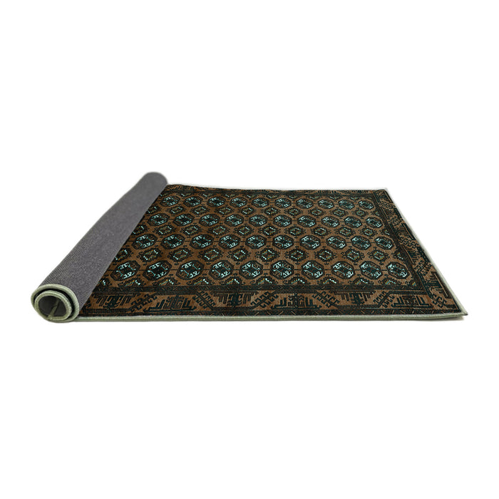 Sideview of Oriental Turquoise Industrial Rug, urb3199turq