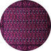 Round Oriental Purple Industrial Rug, urb3199pur