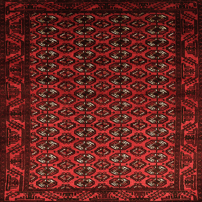 Square Machine Washable Oriental Orange Industrial Area Rugs, wshurb3199org