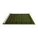 Sideview of Machine Washable Oriental Green Industrial Area Rugs, wshurb3199grn