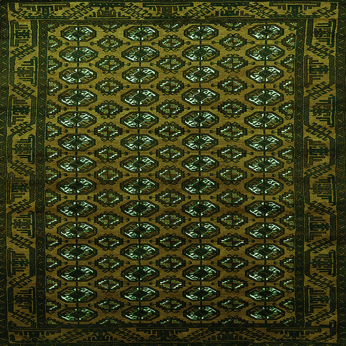 Square Oriental Green Industrial Rug, urb3199grn