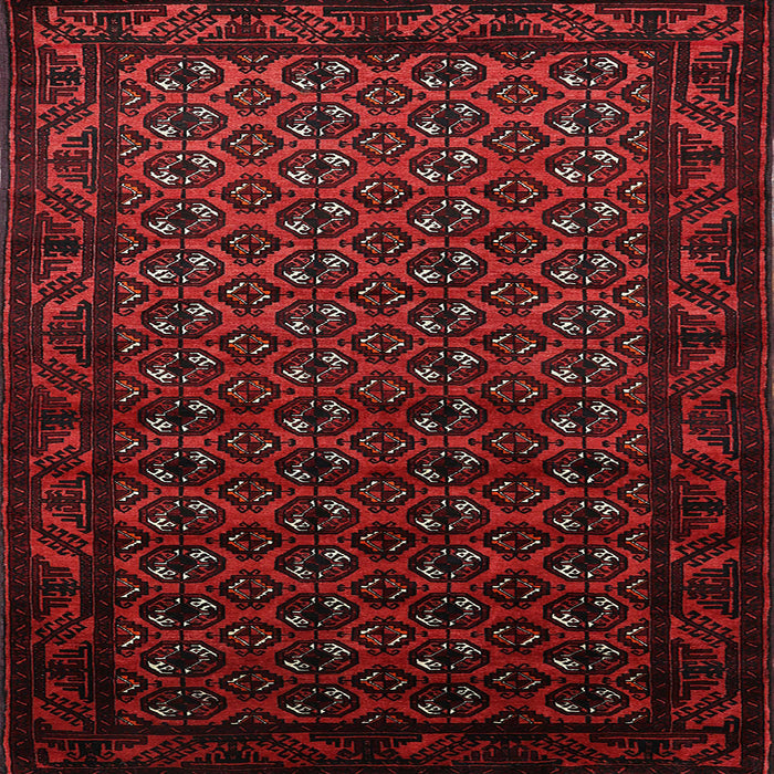 Square Mid-Century Modern Bakers Brown Oriental Rug, urb3199