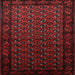 Square Mid-Century Modern Bakers Brown Oriental Rug, urb3199