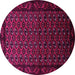 Round Oriental Pink Industrial Rug, urb3199pnk