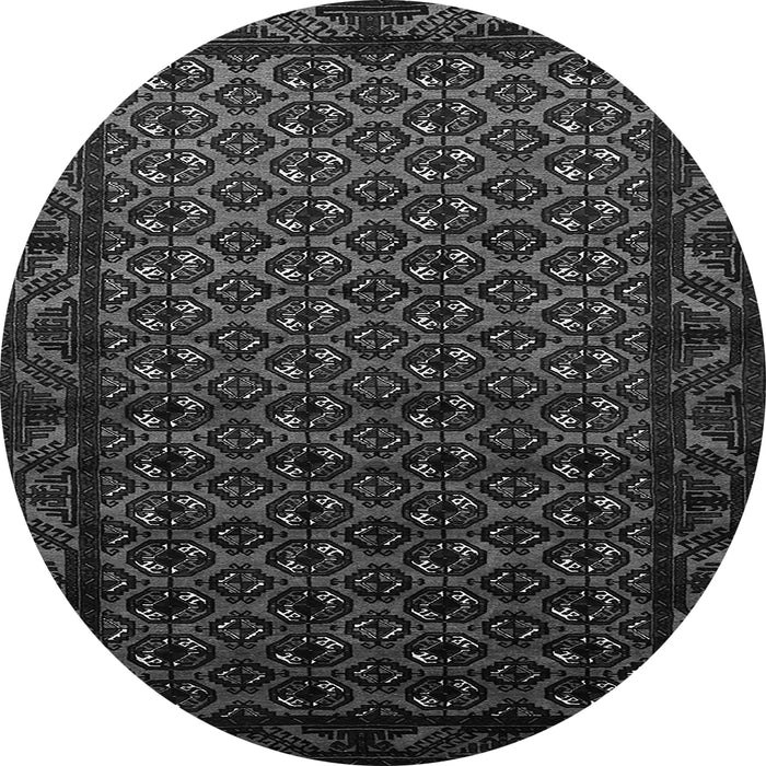Round Oriental Gray Industrial Rug, urb3199gry