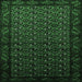 Square Machine Washable Oriental Emerald Green Industrial Area Rugs, wshurb3199emgrn