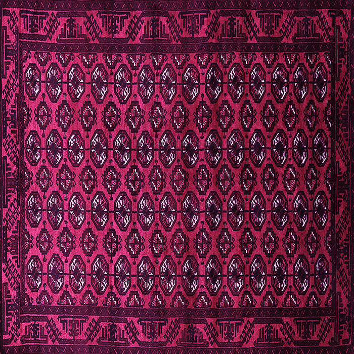Square Machine Washable Oriental Pink Industrial Rug, wshurb3199pnk
