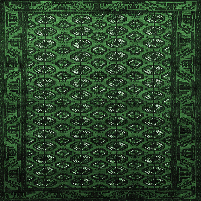 Square Oriental Emerald Green Industrial Rug, urb3199emgrn