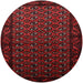 Round Mid-Century Modern Bakers Brown Oriental Rug, urb3199