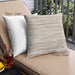 Front View of Mid-Century Modern Urban Square Champagne Beige Throw Pillow, 18 inch by 18 inch, pwurb319