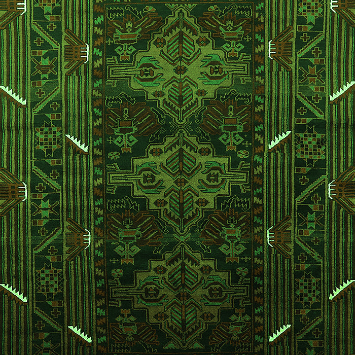 Machine Washable Oriental Green Industrial Area Rugs, wshurb3200grn