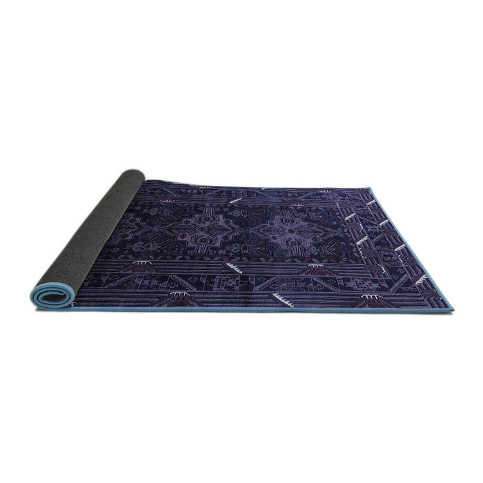 Sideview of Oriental Blue Industrial Rug, urb3200blu