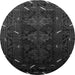 Round Oriental Gray Industrial Rug, urb3200gry