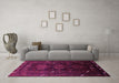 Machine Washable Oriental Pink Industrial Rug in a Living Room, wshurb3200pnk