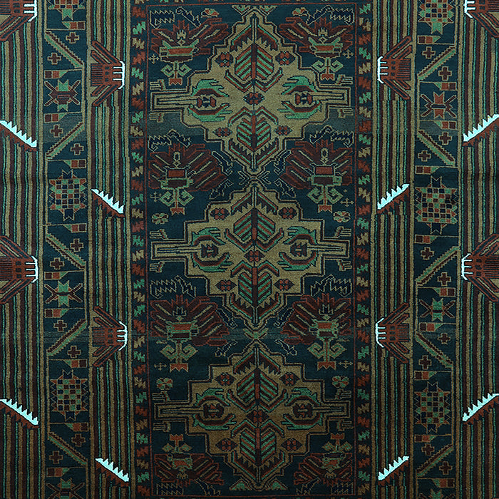 Machine Washable Oriental Light Blue Industrial Rug, wshurb3200lblu