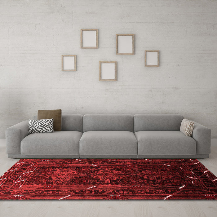 Industrial Red Washable Rugs