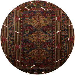 Round Machine Washable Industrial Modern Night Red Rug, wshurb3200