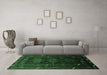 Machine Washable Oriental Emerald Green Industrial Area Rugs in a Living Room,, wshurb3200emgrn