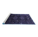 Sideview of Machine Washable Oriental Blue Industrial Rug, wshurb3200blu