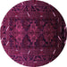 Round Oriental Pink Industrial Rug, urb3200pnk