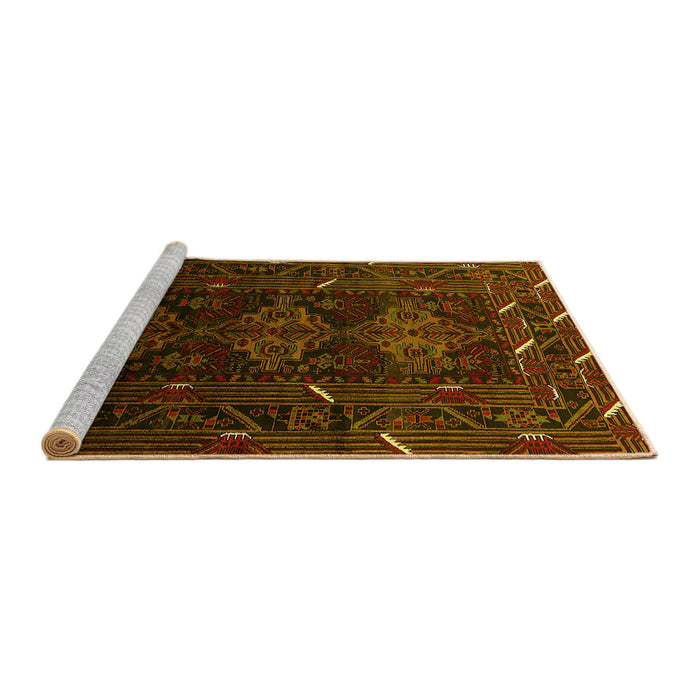 Sideview of Machine Washable Oriental Yellow Industrial Rug, wshurb3200yw