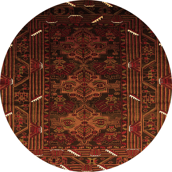Round Oriental Orange Industrial Rug, urb3200org