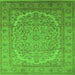 Square Oriental Green Industrial Rug, urb3201grn