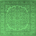 Square Oriental Emerald Green Industrial Rug, urb3201emgrn