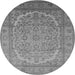 Round Oriental Gray Industrial Rug, urb3201gry