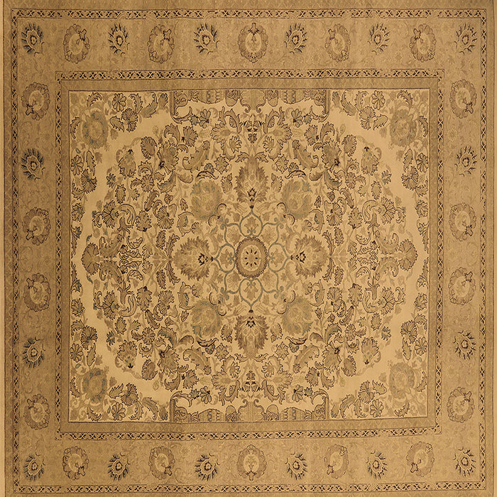 Square Oriental Brown Industrial Rug, urb3201brn