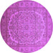 Round Oriental Purple Industrial Rug, urb3201pur