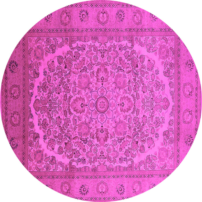 Round Oriental Pink Industrial Rug, urb3201pnk