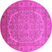 Round Oriental Pink Industrial Rug, urb3201pnk