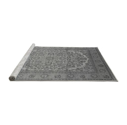 Sideview of Machine Washable Oriental Gray Industrial Rug, wshurb3201gry