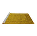 Sideview of Machine Washable Oriental Yellow Industrial Rug, wshurb3201yw