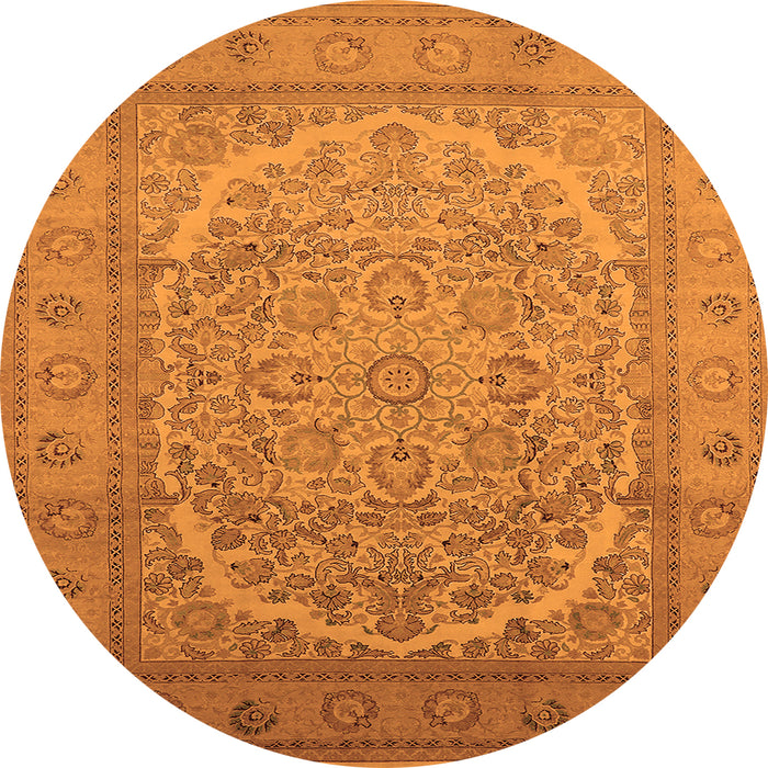Round Oriental Orange Industrial Rug, urb3201org