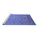 Sideview of Machine Washable Oriental Blue Industrial Rug, wshurb3201blu