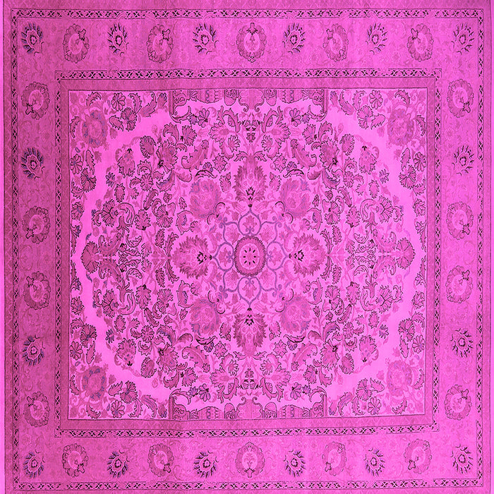 Square Machine Washable Oriental Pink Industrial Rug, wshurb3201pnk